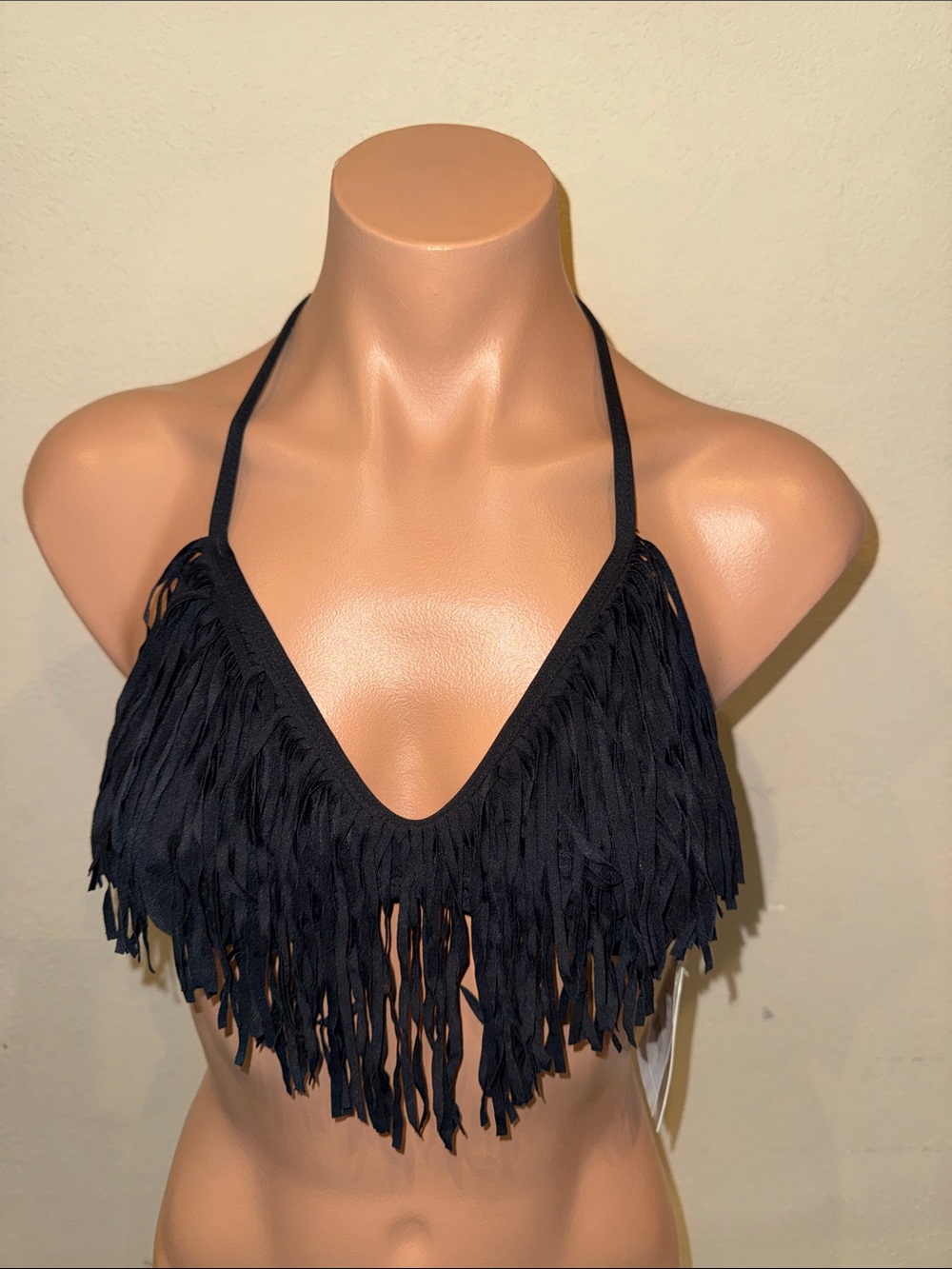 NWT L Space bikini top bra size S fringe